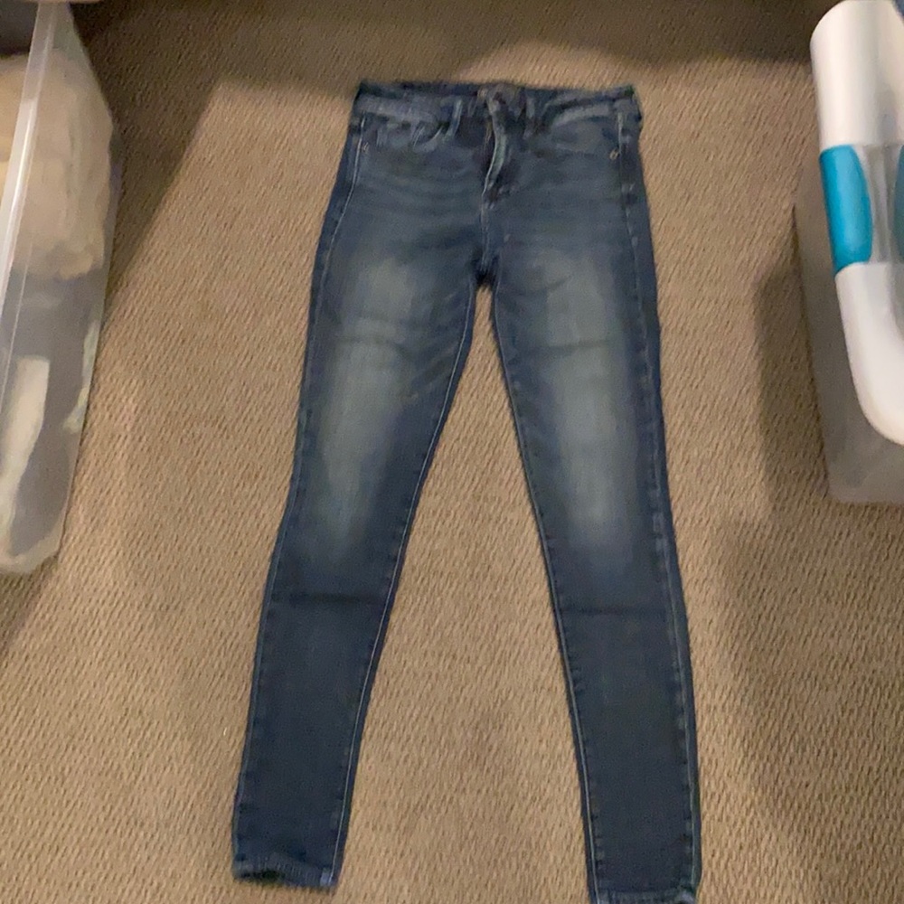 Abercrombie dark wash super skinny jeans